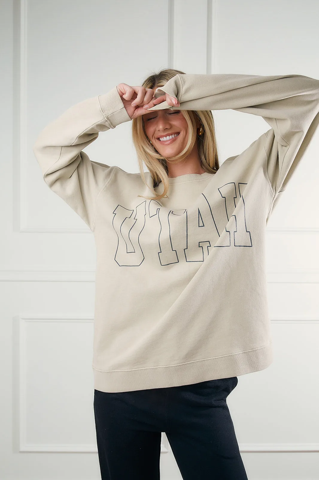 Utah Block Sweatshirt in Taupe-FINAL SALE