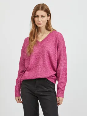 Vielle V-Neck Jumper (Pink)