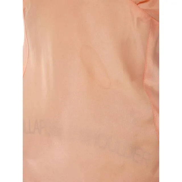 Vintage Full Slip Bias Cut Peach Rayon Satin w/ Lace & Bow Trim Sz 38 1930s Adso