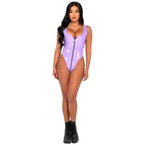 Vinyl Zip-Up Rave Bodysuit