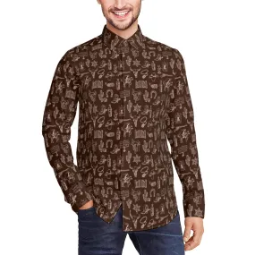 Western Shirt, Brown Cowboy Shirt, Western Shirt Men, Western Shirt For men, Rodeo Shirt Men, Brown cowboy shirt