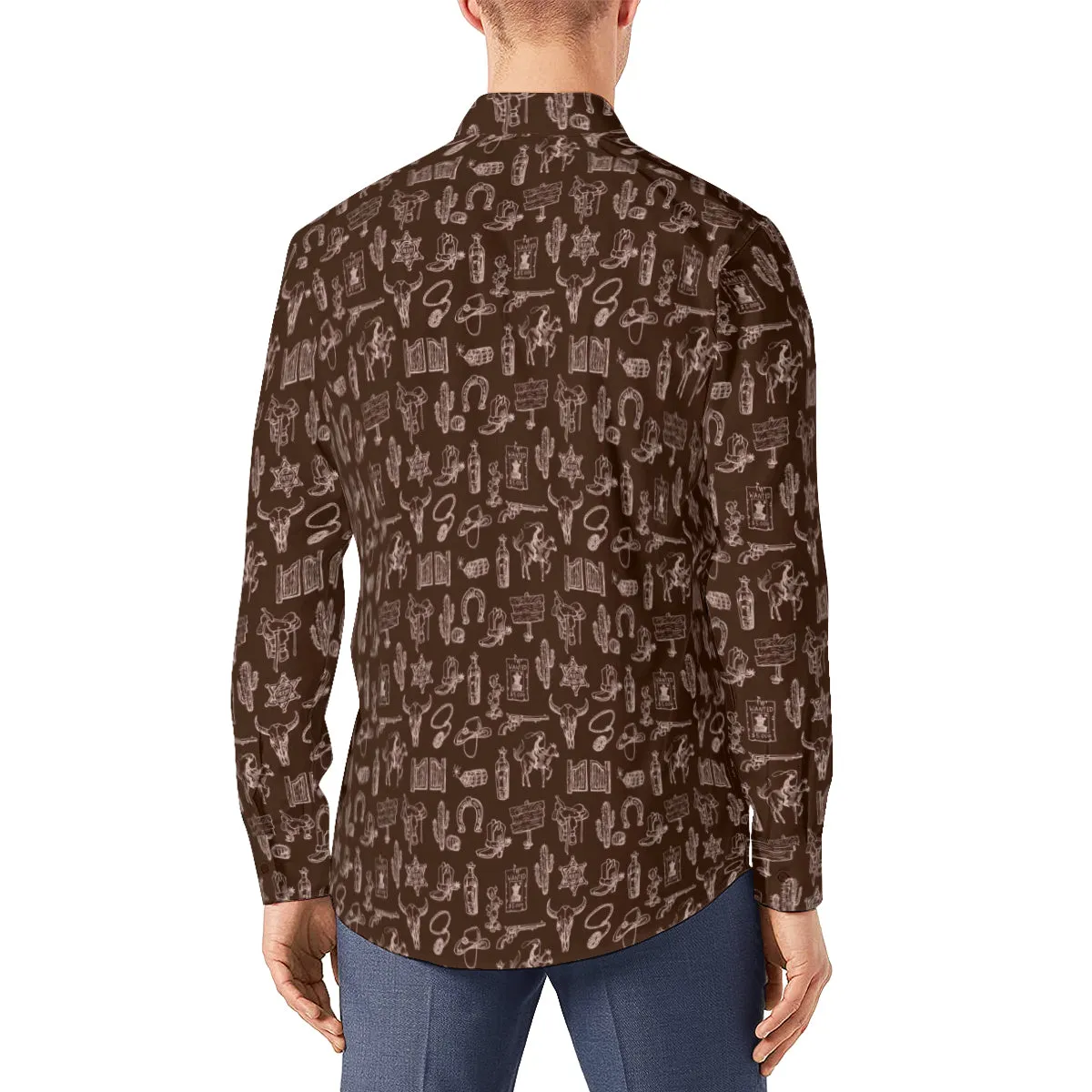 Western Shirt, Brown Cowboy Shirt, Western Shirt Men, Western Shirt For men, Rodeo Shirt Men, Brown cowboy shirt