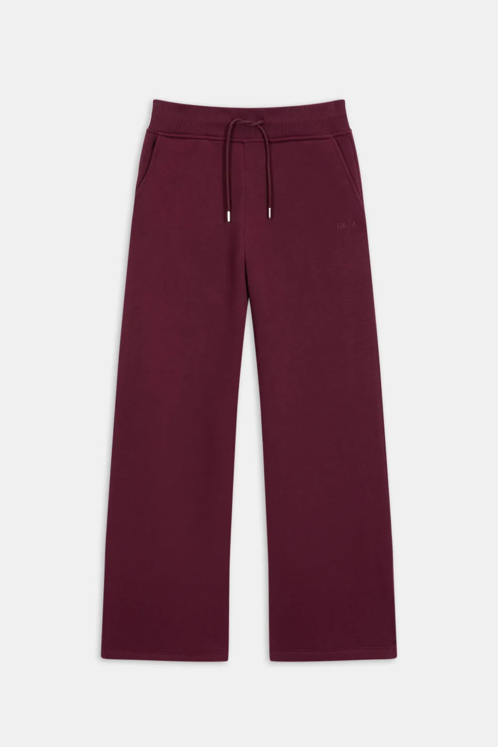 WIDE LEG CLUB LOGO JOGGER - BURGUNDY