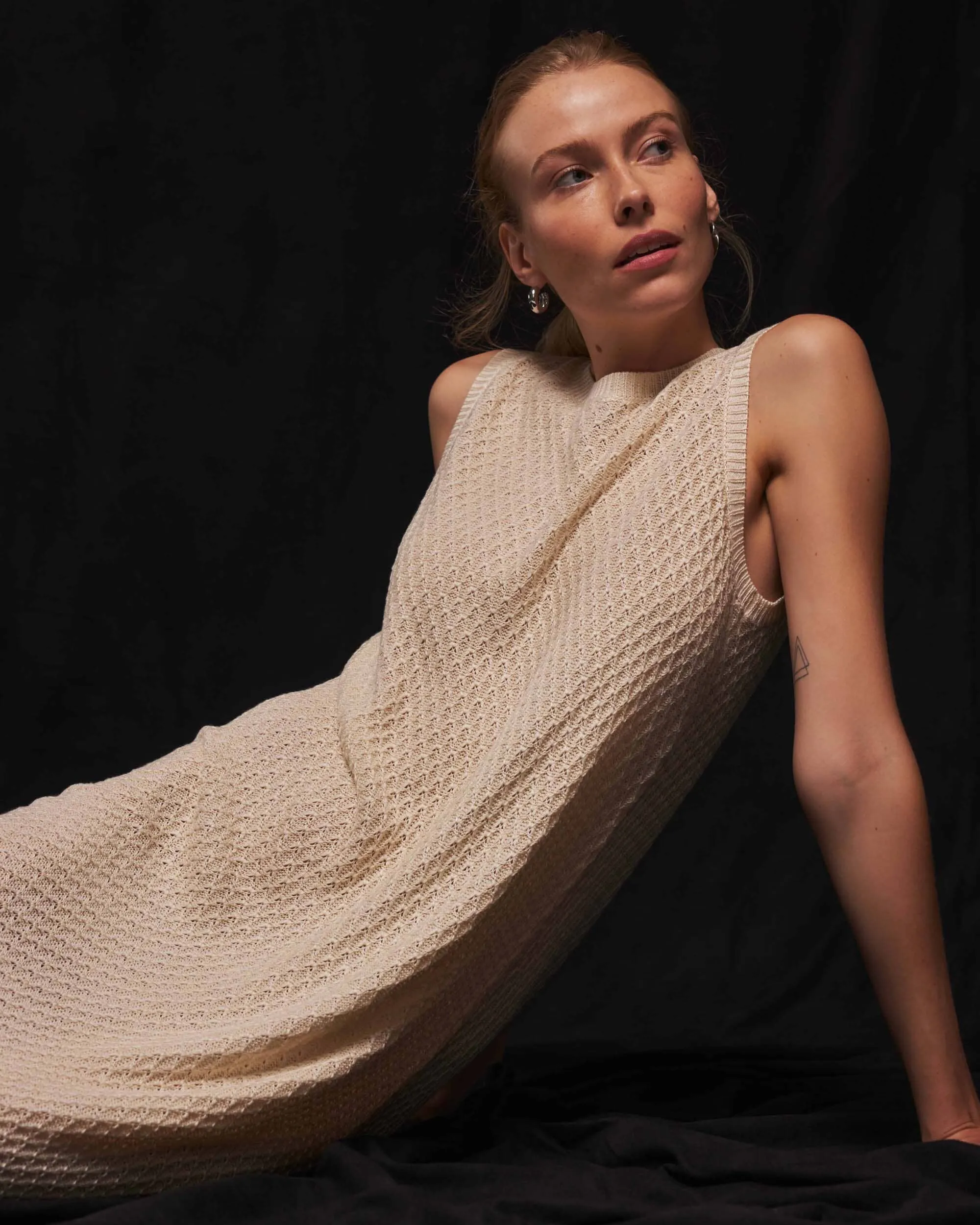 Women's Crochet Knit Column Dress