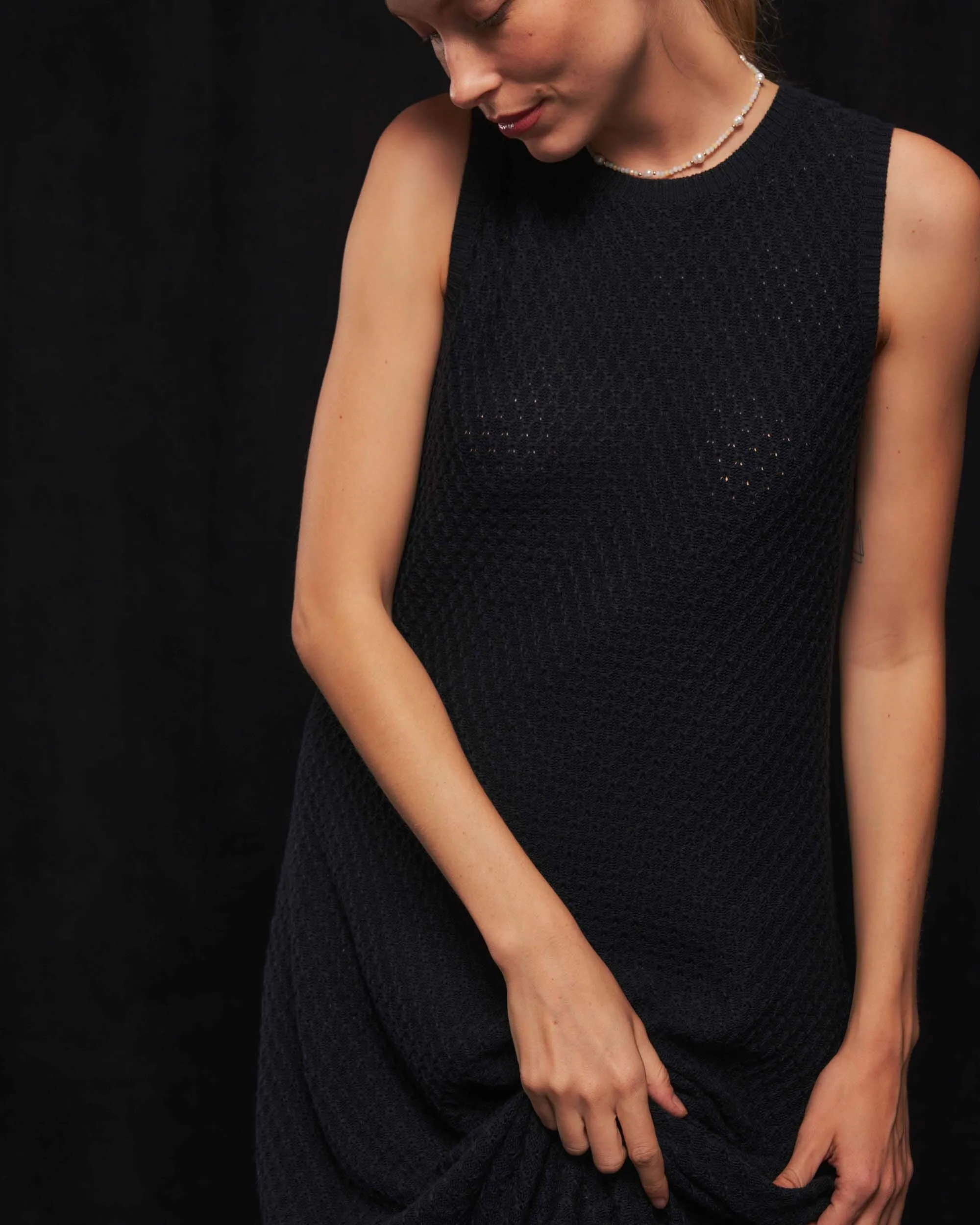 Women's Crochet Knit Column Dress