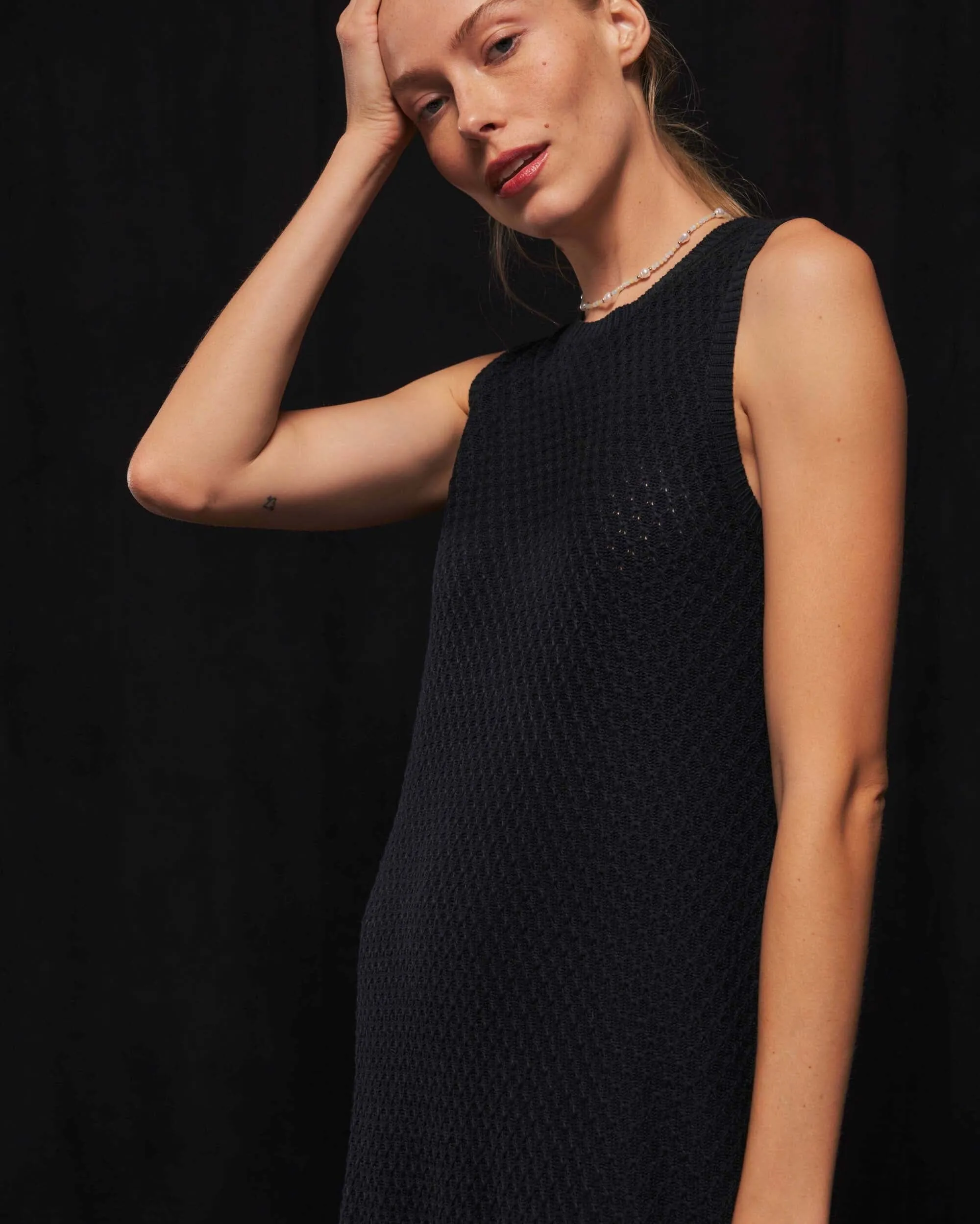 Women's Crochet Knit Column Dress