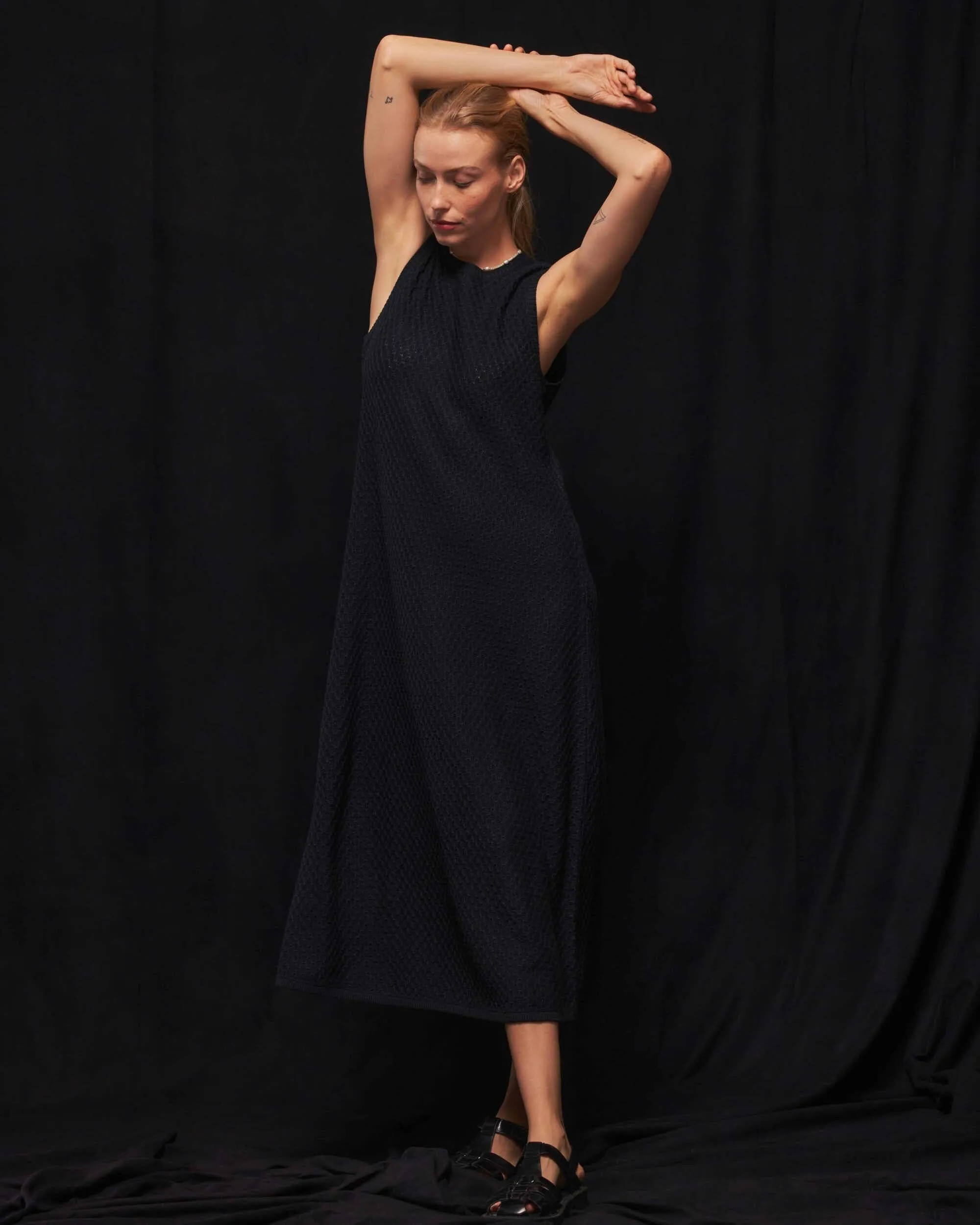 Women's Crochet Knit Column Dress