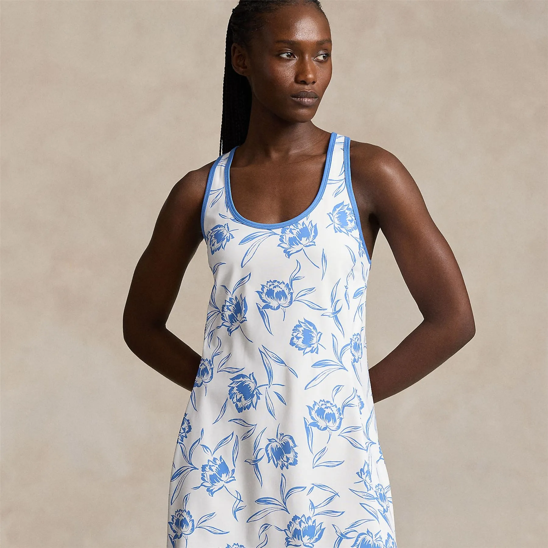 Womens Sleeveless Day Dress Summer Floral/Summer Blue - SS24