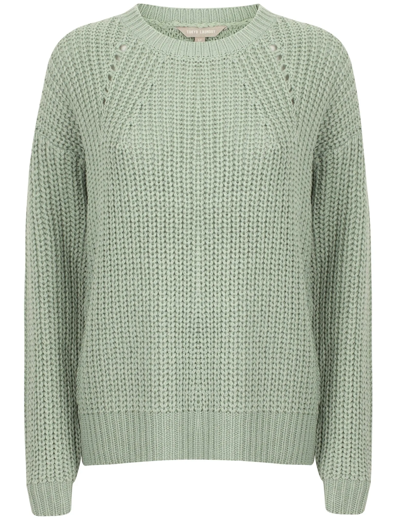 Zember Fisherman Knit Pointelle Jumper in Blue Surf - Tokyo Laundry